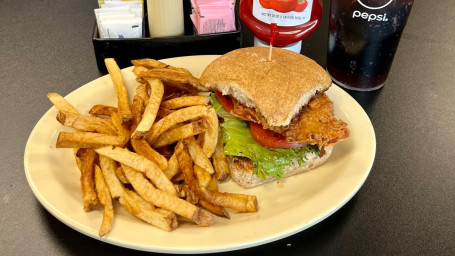 Chicken Fried Chicken Sandwich Home-Cut Fries