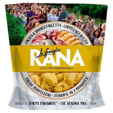 La Famiglia Rana Hühnchen, geräucherter Pancetta, frische Tortelloni-Nudeln, 250 g