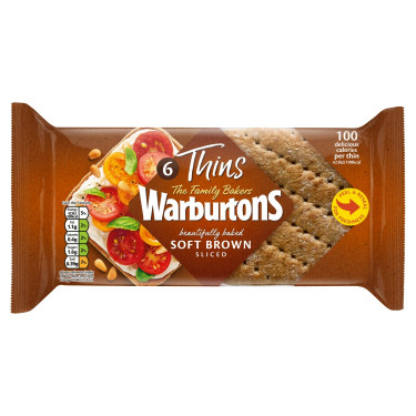 Warburtons Brown Sandwich Thins 6Er-Pack