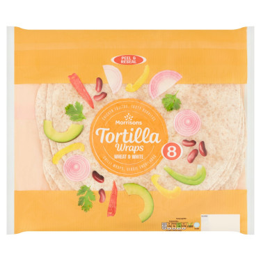 Morrisons White With More Tortilla Wraps, 8Er-Pack