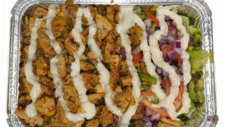 Vegan New York City 'S Finest Mideast Halal Plant Based Chicken Over Rice
