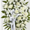 Exquisite Tribute Standing Spray-White Ribbon