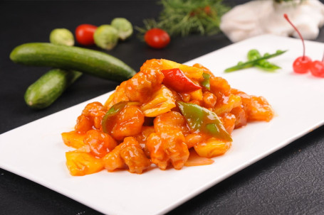 Sweet And Sour King Prawns Gǔ Lǎo Xiā