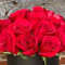 Red Roses In A White Hat Box