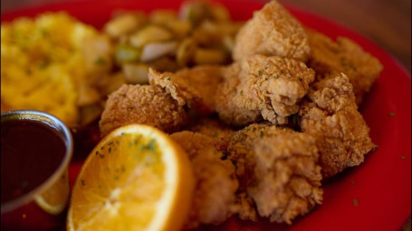 Fried Salmon Bites Eggs