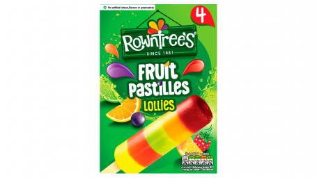 Rowntrees Fruit Pastilles Lollies 4 X 65 Ml