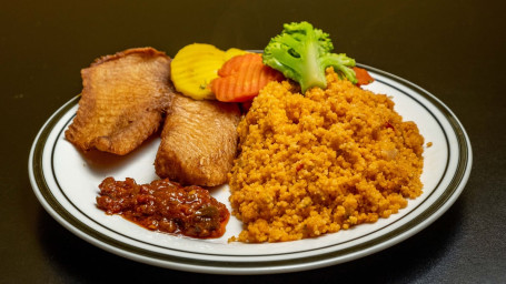 Couscous Served With Chicken, Jerk Chicken, Beef Or Tilapia Fillet