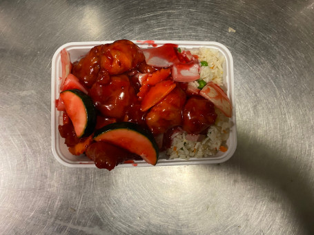 Sweet Sour Pork With Half Fried Rice