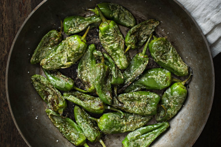 Chargrilled Padrón Peppers With Smoked Sea Salt