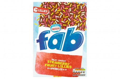 Fab Ice Lollies Erdbeere 6X58Ml