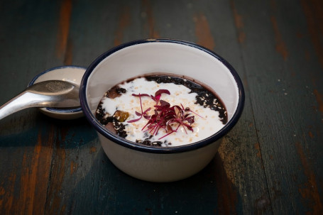 Black Sticky Rice And Taro With Coconut Sauce