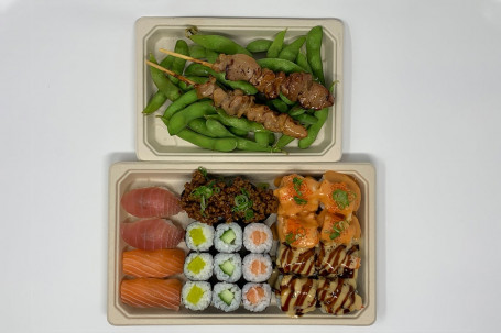 Premium Sushi Set (Sushi 23Pc, Edamame And Chicken Yakitori)