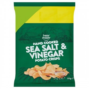 Happy Shopper Hand Cooked Sea Salt Vinegar Potato Crisps 120G