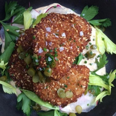 Benne Crusted Green Tomatoes