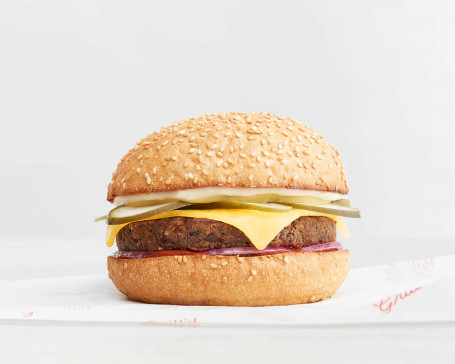 Veganer Fabelpilz-Cheeseburger
