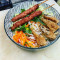 Bbq Pork Skewers Spring Roll Vermicelli Salad Mixed