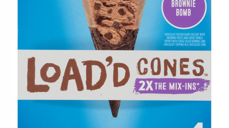 Blue Bunny Load'd Cones Brownie Bomb Load'd Cone, 4Er-Pack