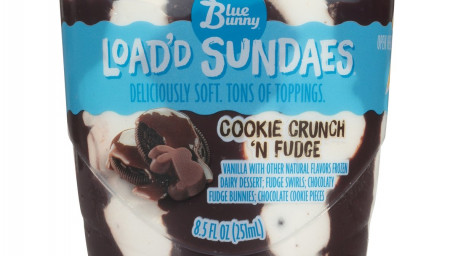 Blue Bunny Loaded Sundaes Cookie Crunch N Fudge, 8,5