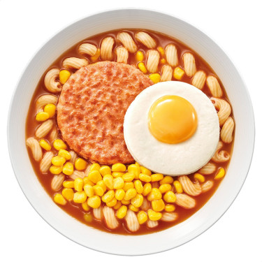 Ham N' Egg Twisty Pasta Rich Tomato Soup Huǒ Tuǐ Bā Dàn Niǔ Niǔ Fěn Fān Jiā Nóng Tāng