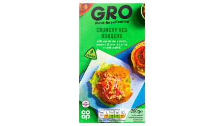 Co-Op Gro Vegan Veg Burgers 280G