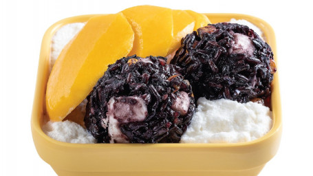 Thai Black Glutinous Rice W/ Mango In Vanilla Frost Máng Guǒ Bái Xuě Hēi Nuò Mǐ