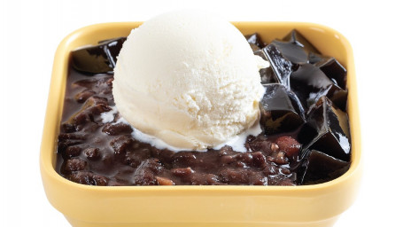 Grass Jelly Red Bean Soup With Vanilla Ice Cream Xuě Shān Hóng Dòu Pèi Xiāng Cǎo Xuě Gāo