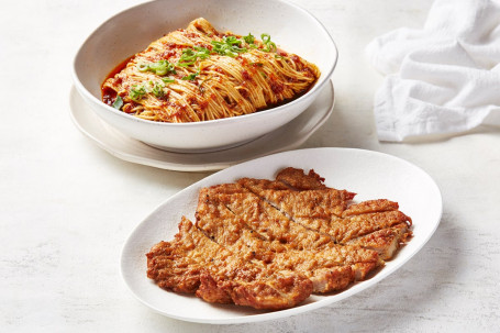 Fried Pork Chop With Noodle In Spicy Sauce