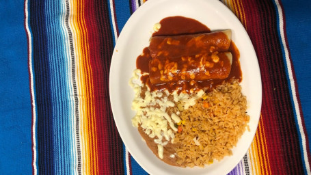 5. Two Beef Enchiladas, Rice Beans