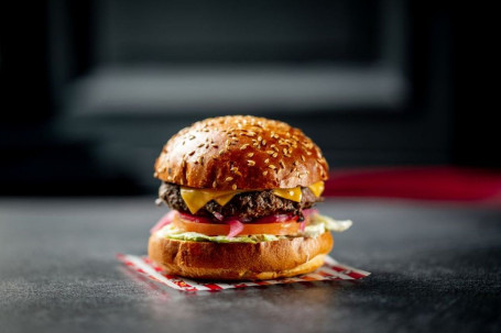 Classic American Cheeseburger With Fries