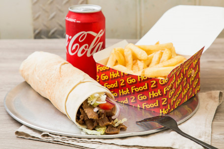 Large Kebab (Chicken Or Lamb) Large Chips Can Of Drink