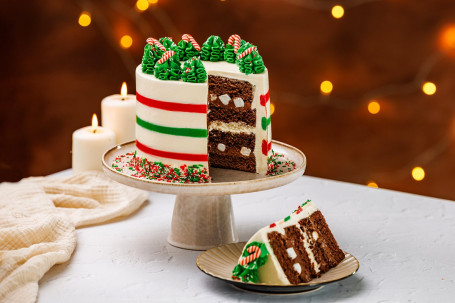 Candy Cane Hot Chocolate Cake