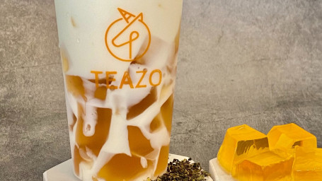 Peach Oolong Tea Pudding Latte