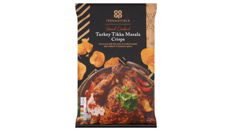 Co-Op Irresistible Hand Cooked Turkey Tikka Masala Crisps 150G