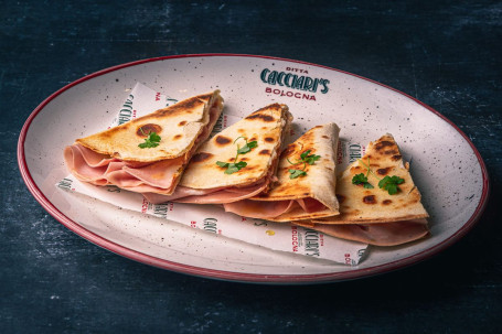 Piadina Mortadella, Mozzarella Cheese, Pistachio Crumble, Black Truffle