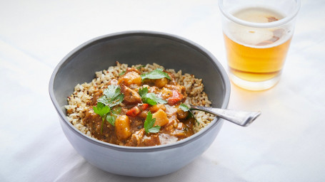 Organic Coconut Chicken Curry With Aubergine