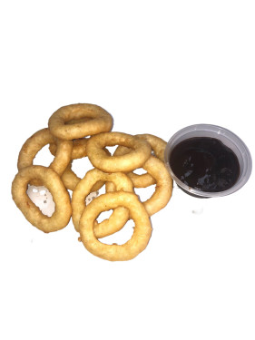 10 Onion Rings With Bbq Dip