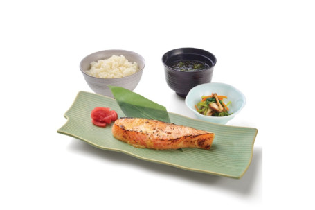 Grilled Norwegian Salmon With Saikyo Miso Set Meal