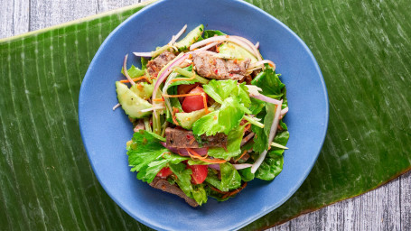 Char-Grilled Beef Salad (Spicy) Tàn Shāo Suān Là Niú Liǔ Sī Shā Lǜ