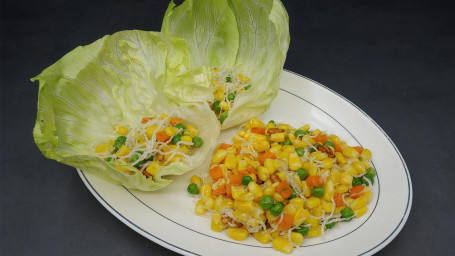 128. Stir Fried Pine Nuts, Corn, Green Beans Pepper In Lettuce Wrap (For 2) Sōng Zi Yù Mǐ Sōng