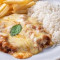 Parmegiana De Frango+ Purê De Batata E Arroz Bem Soltinho Tamanho P