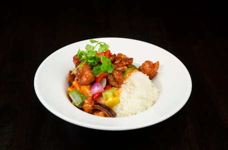 85 Chicken In Sweet And Sour Sauce With Rice Gǔ Lǎo Jī Fàn (Gf)