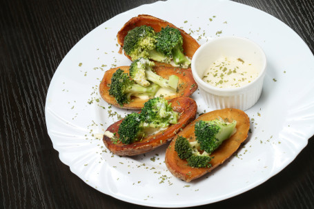 Zhī Shì Xī Lán Huā Jú Shǔ Pí (4Jiàn Potato Skins With Cheese And Broccoli (4Pcs