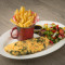 Omelette With Spinach, Served With Chips And Salad (V)