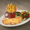 Omelette With Ham Served With Chips And Salad
