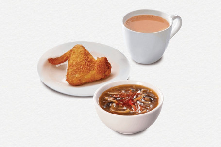 Cuì Zhà Jī Yì ． Pèi Shí Pǐn、 Chá Fēi Deep-Fried Chicken Wing． W Food． W Tea Or Coffee