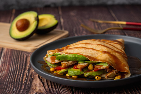 Chilli Roasted Chicken Crepe Là Wèi Kǎo Jú Jī Ròu Kě Lì Bǐng