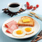Huǒ Tuǐ． Jiān Shuāng Dàn Ham． Fried Eggs