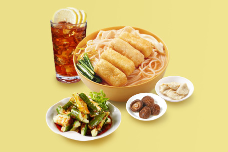 Sān Sòng Mǐ Xiàn Xiǎo Shí Yǐn Pǐn 3-Topping-Mixian-Snacks-Getränke