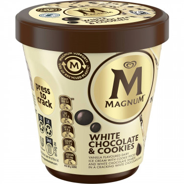 Magnum White Chocolate Cookies Tub 440Ml