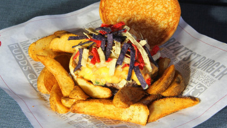 Cheesy Nacho Burger With Fudd Fries